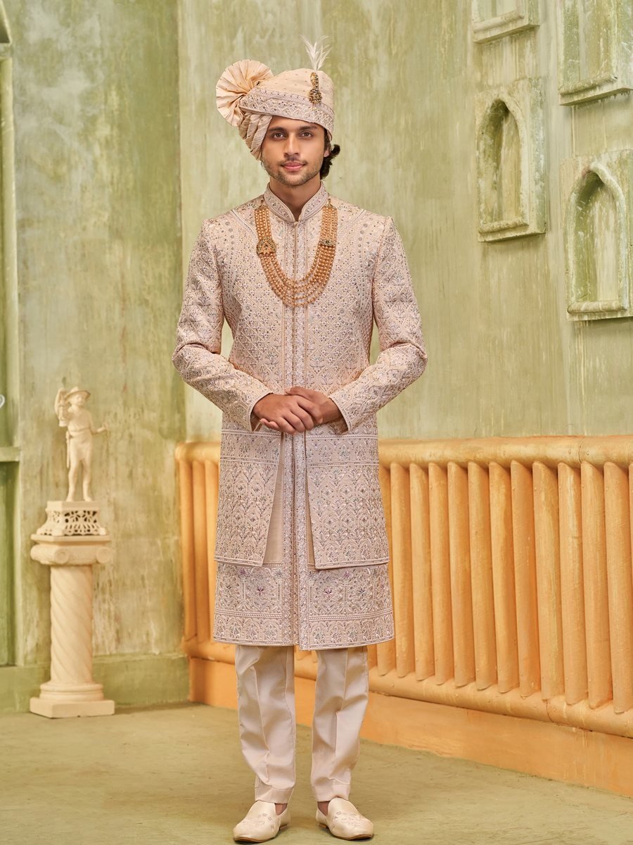 Maharaja Wedding Sherwani — front view