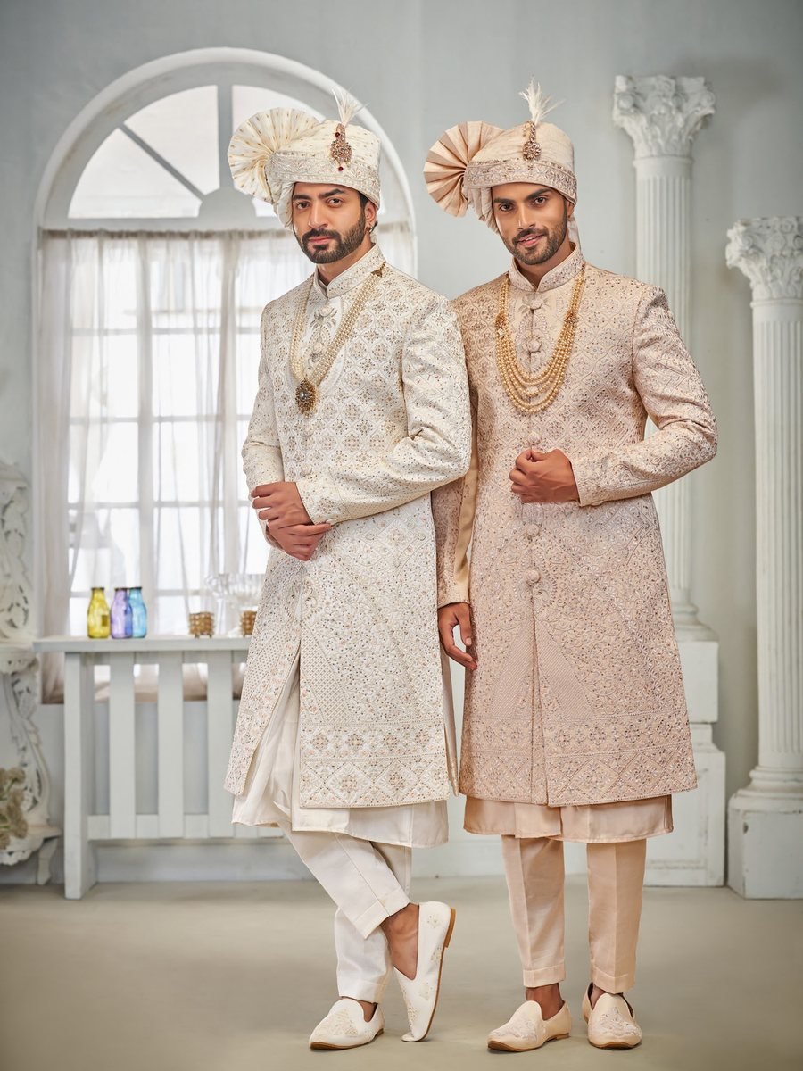 Gold Thread Bandhgala — front view