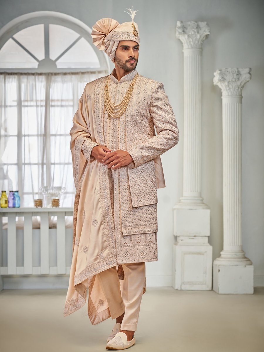 Groom's Reception Indo-Western — front view